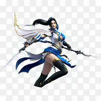 蓝色服饰性感女生