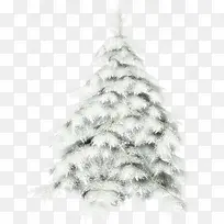 圣诞节快乐 圣诞树 白雪 png素材