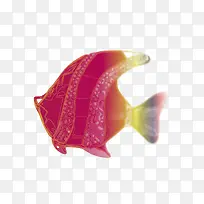 红色的水彩小鱼