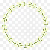 绿色手绘的圆形圆环
