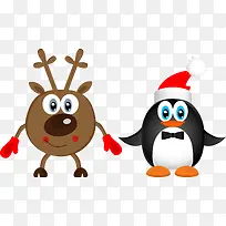 圣诞鹿与圣诞企鹅