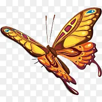 创意合成黄色飞舞的蝴蝶
