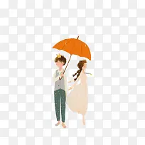 打着伞的情侣