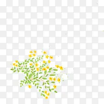 黄色卡通小花淡雅装饰