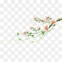 手绘桃花美景唯美