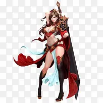 红色性感复古美女