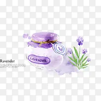手绘梦幻紫色花茶
