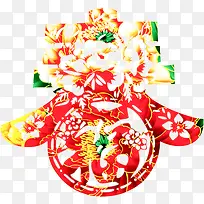 红色复古春字装饰