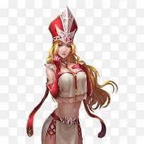 红色可爱美女长发