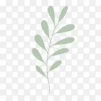 手绘创意合成扁平植物树叶