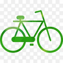 绿色卡通自行车环境素材