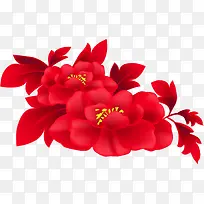 中秋节红色黄芯花朵