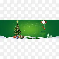 电商圣诞节圣诞树背景banner