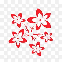 花朵红色花朵彩绘花朵装饰