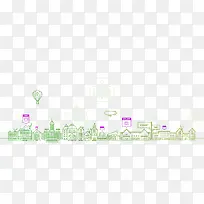 绿色清新小楼边框纹理