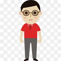 戴眼镜的男孩