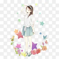 唯美手绘人物插画