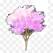 粉紫色树叶景观装饰