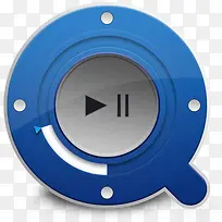 蓝色音乐播放器按钮图标