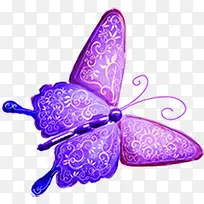 粉紫色春天花纹蝴蝶