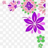 手绘粉紫色花纹装饰