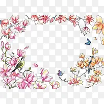 水彩墨花