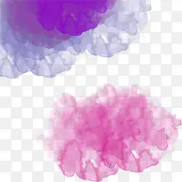 手绘粉紫色水彩墨迹