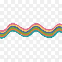 彩色线条波浪边元素