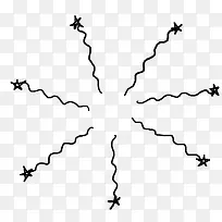 卡通星光曲线波浪线手绘