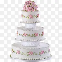 粉红花朵蛋糕装饰