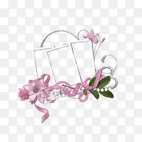 粉红花朵边框相框装饰