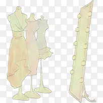 手绘立绘衣服镜子