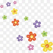 儿童节彩色漂浮花朵