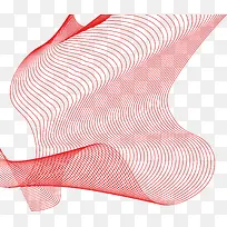 手绘红色线条漂浮装饰