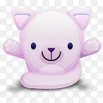 浅蓝色可爱猫咪PNG图标
