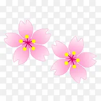 两朵卡通粉红花