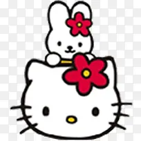 小兔子小红花可人的Hello Kitty