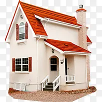 红色春天清新建筑