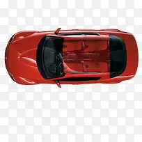 红色热情轿车车俯视图