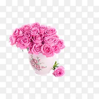 玫瑰花花瓶png素材