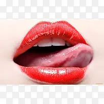 女性红色性感嘴唇