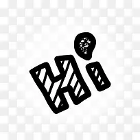 卡通字体hi设计