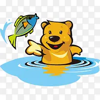 水里的小熊