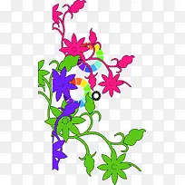 彩色唯美卡通手绘花朵植物
