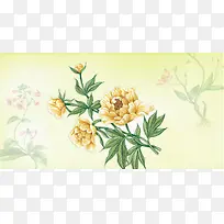 花朵背景壁画矢量元素图片