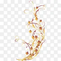 金色花朵古风装饰背景