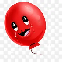 红色卡通笑脸气球