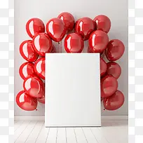 鲜艳大红色气球广告板
