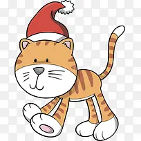 可爱的带圣诞帽猫咪