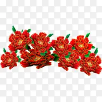 红色创意手绘彩绘红色花卉植物